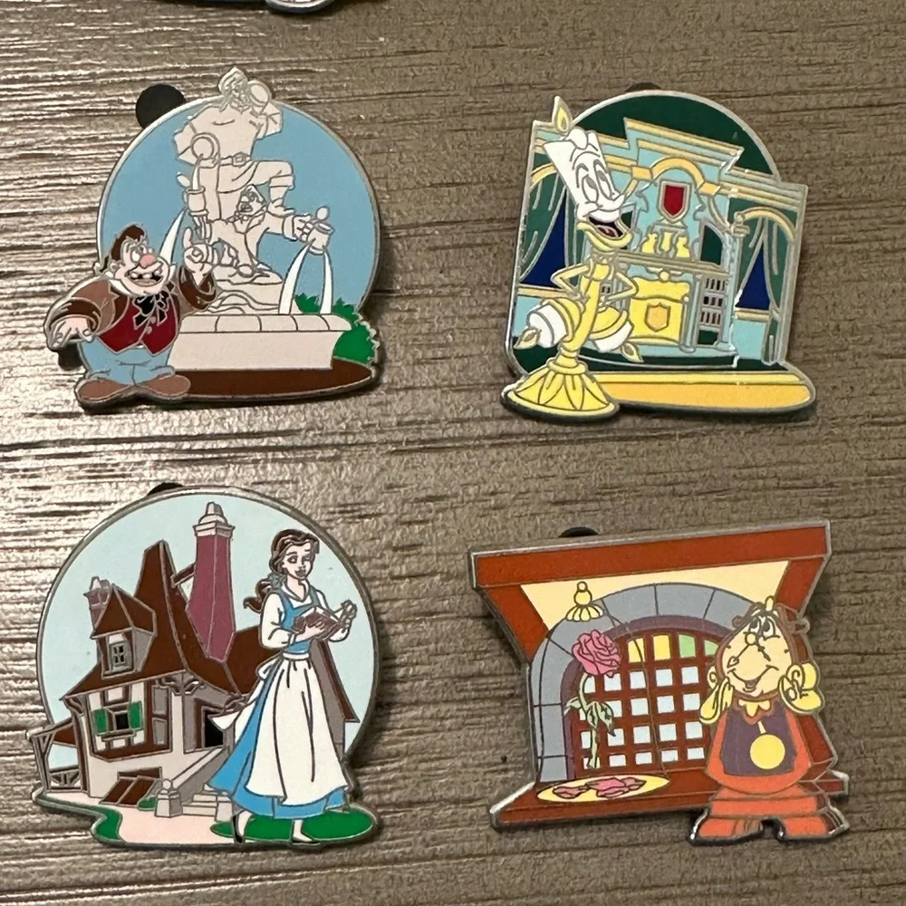 Disney Parks- Beauty and the Beast- New Fantasyland- 10 Pin Set WDW Mystery Set - Picture 3 of 16